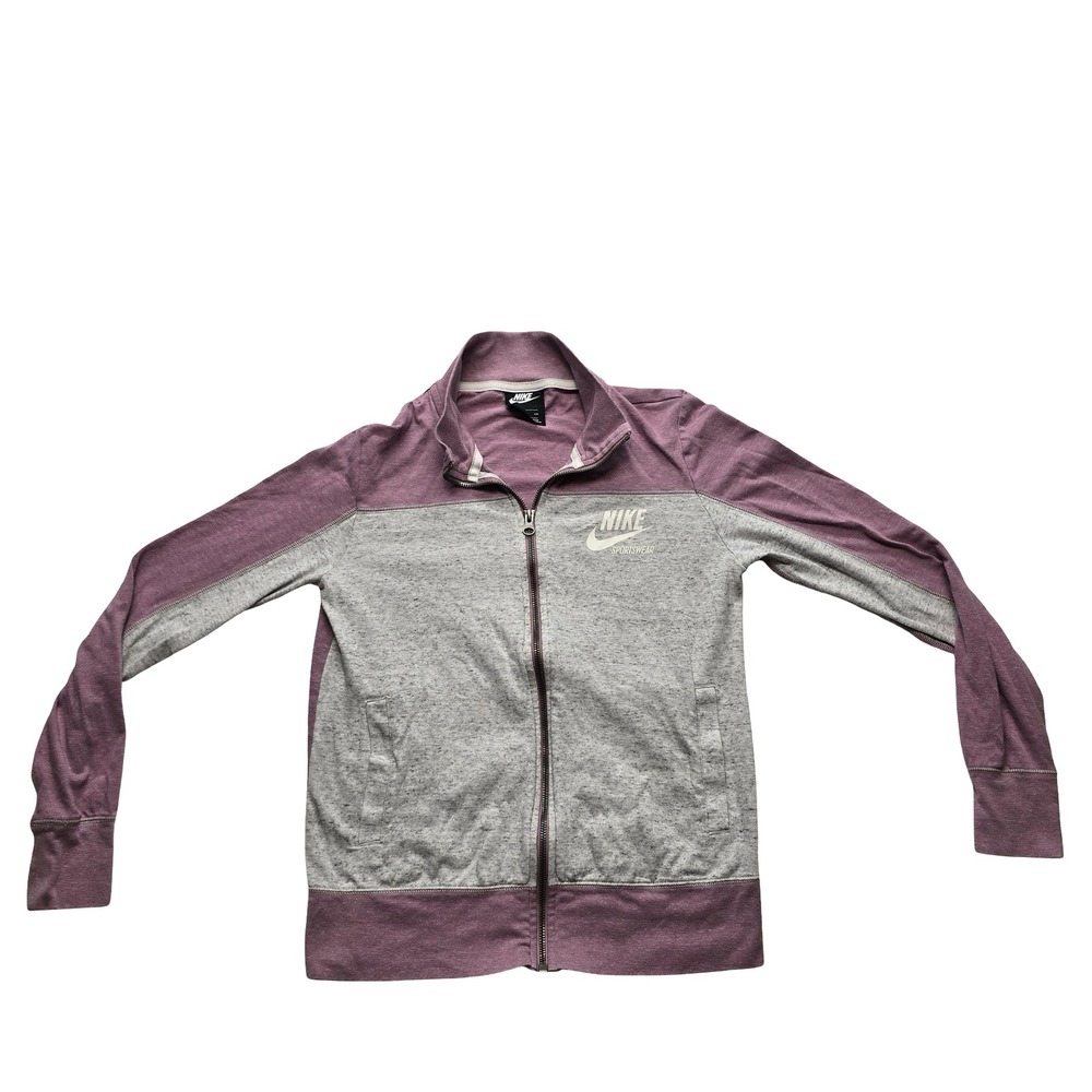 Nike Sportswear Full Zip Sweatshirt Colorblock Pink Gray Women's Small‎